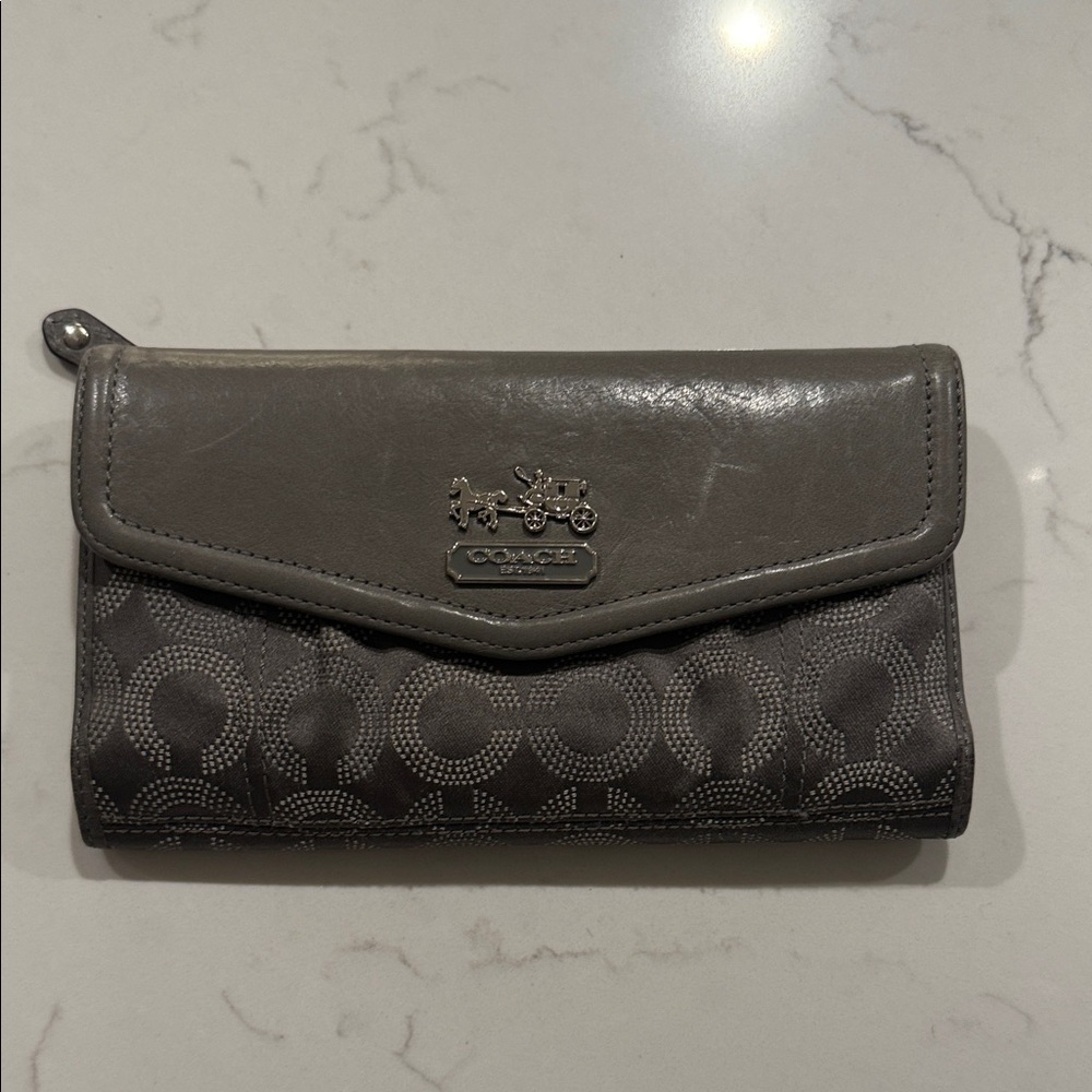 Coach Charcoal Leather Wallet